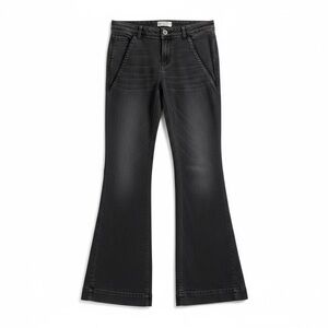 Free People Mid Rise Flare Faded Black Jeans